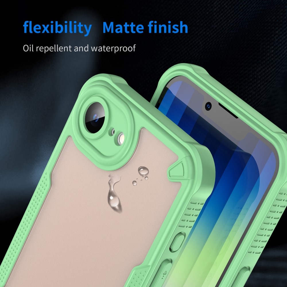Fagyasztott tartós borítás iPhone 16e készülékhez - zöld