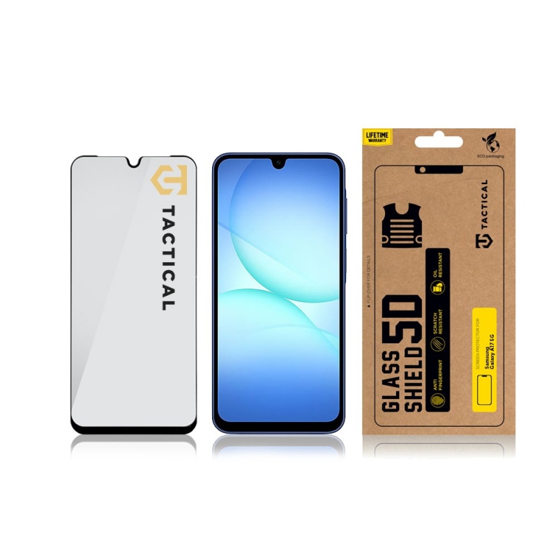 Taktikai üvegpajzs 5D üveg a Samsung Galaxy A17 4G/5G készülékhez Fekete