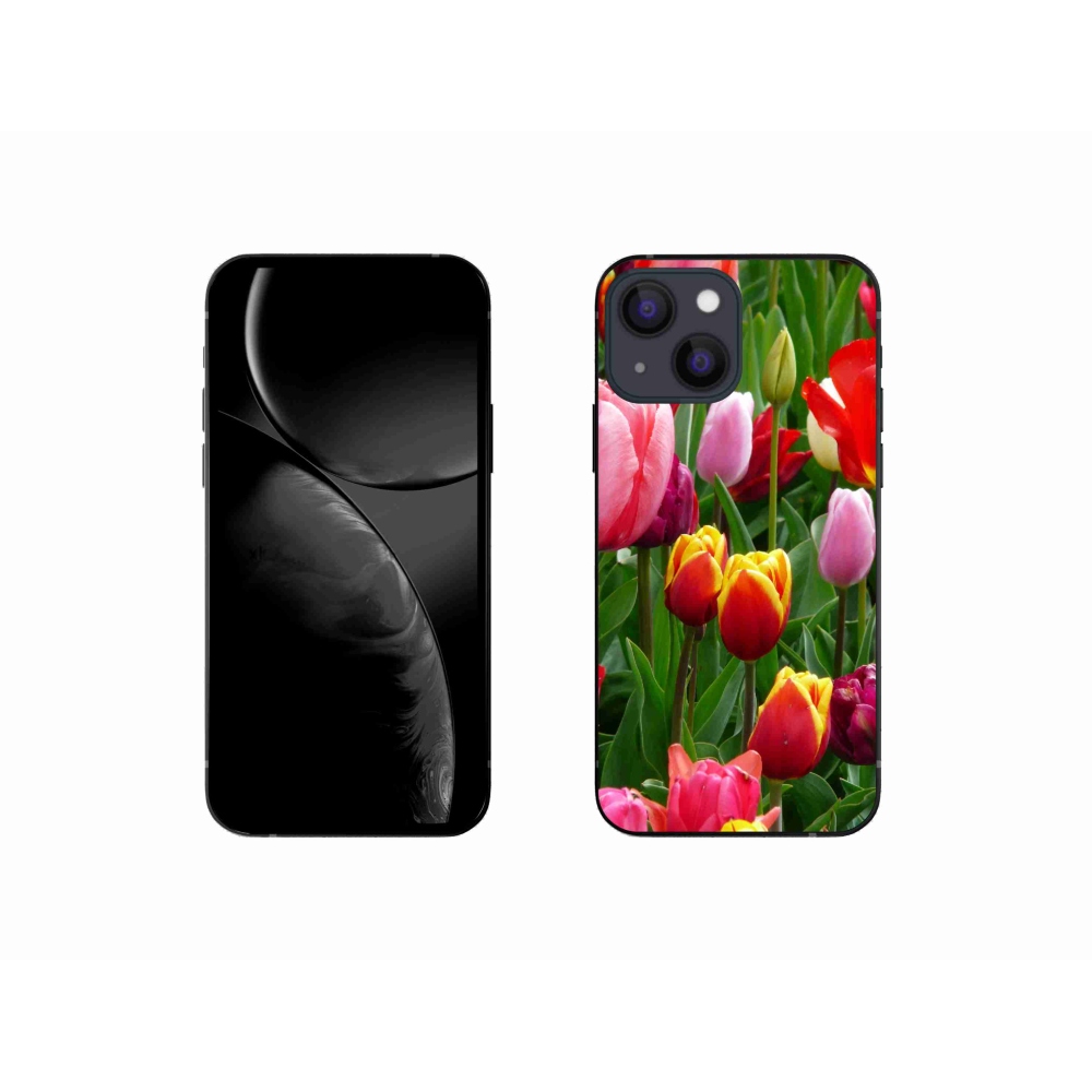 Zselés borítás mmCase iPhone 13 mini készülékhez - tulipánok