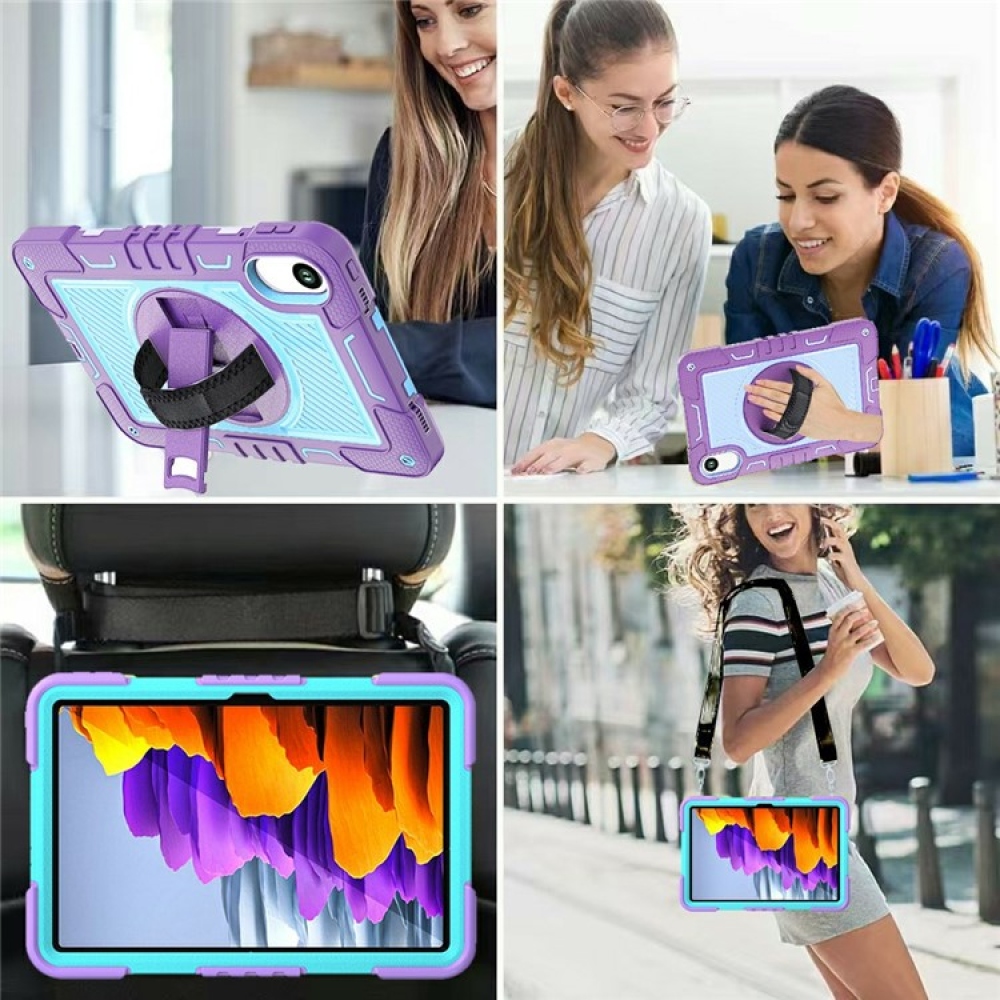 Strape tartós borító kézi fogantyúval és pánttal Xiaomi Redmi Pad 2 - lila/kék-zöld