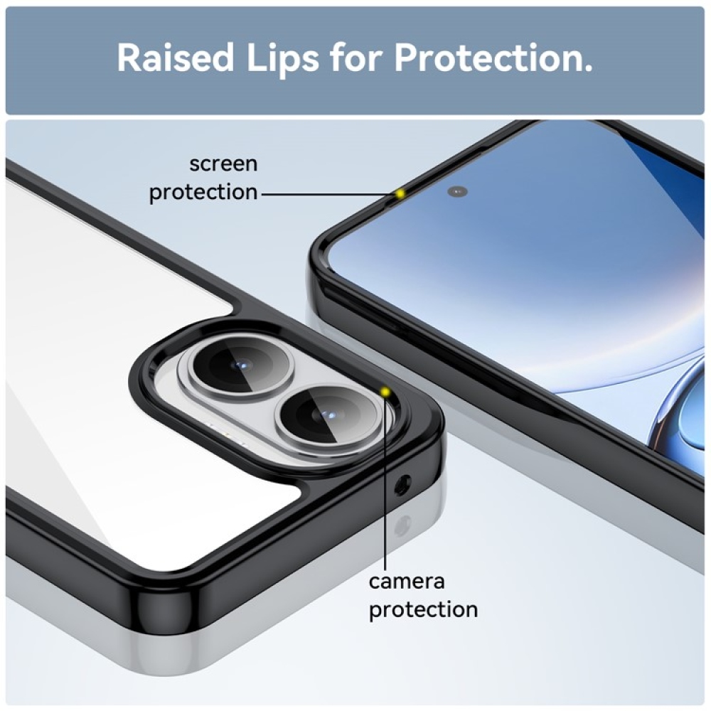 Gél tok fix hátlappal a Xiaomi Poco F7 5G készülékhez - fekete