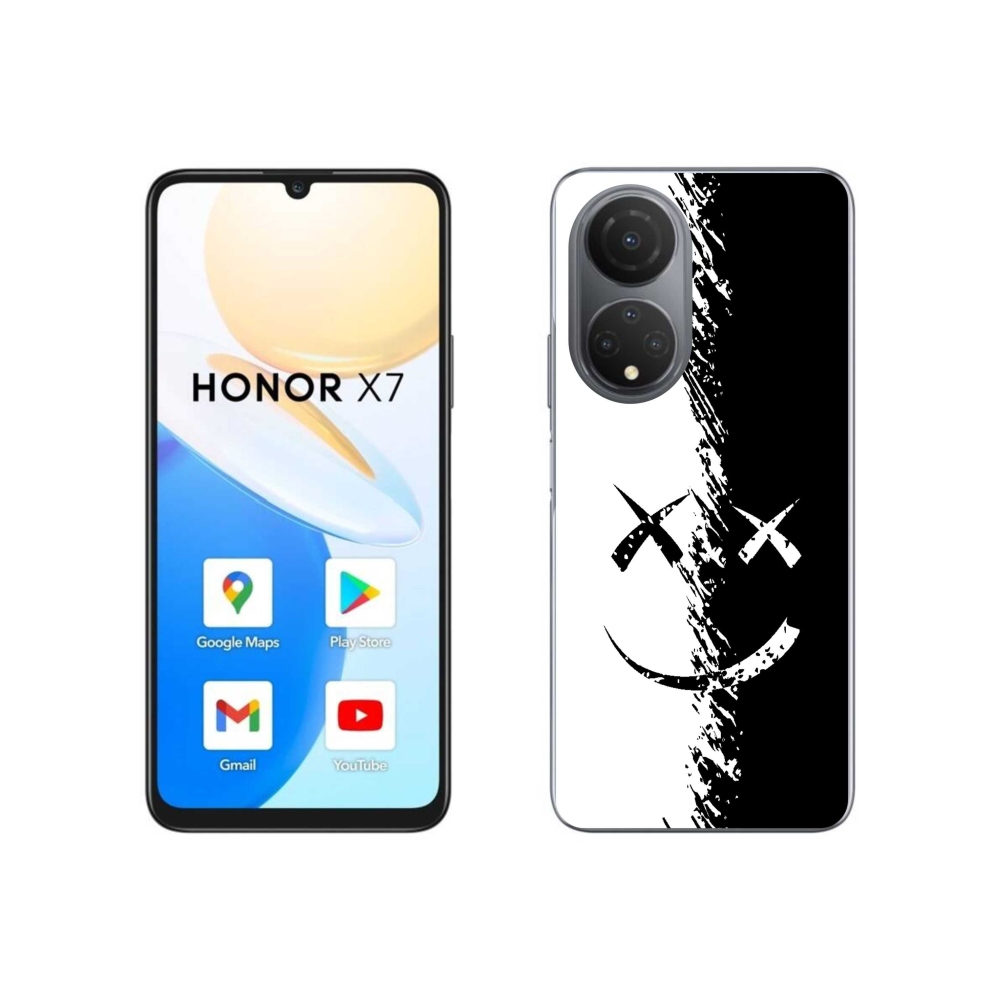 Zselés borítás mmCase a Honor X7-hez - fekete-fehér mosolygó