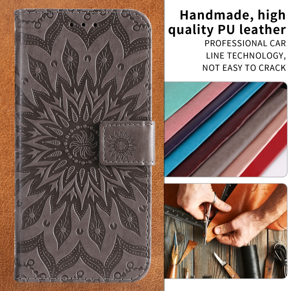 Napraforgó könyv tok a Xiaomi Redmi 15C 4G/5G (173mm) - szürke