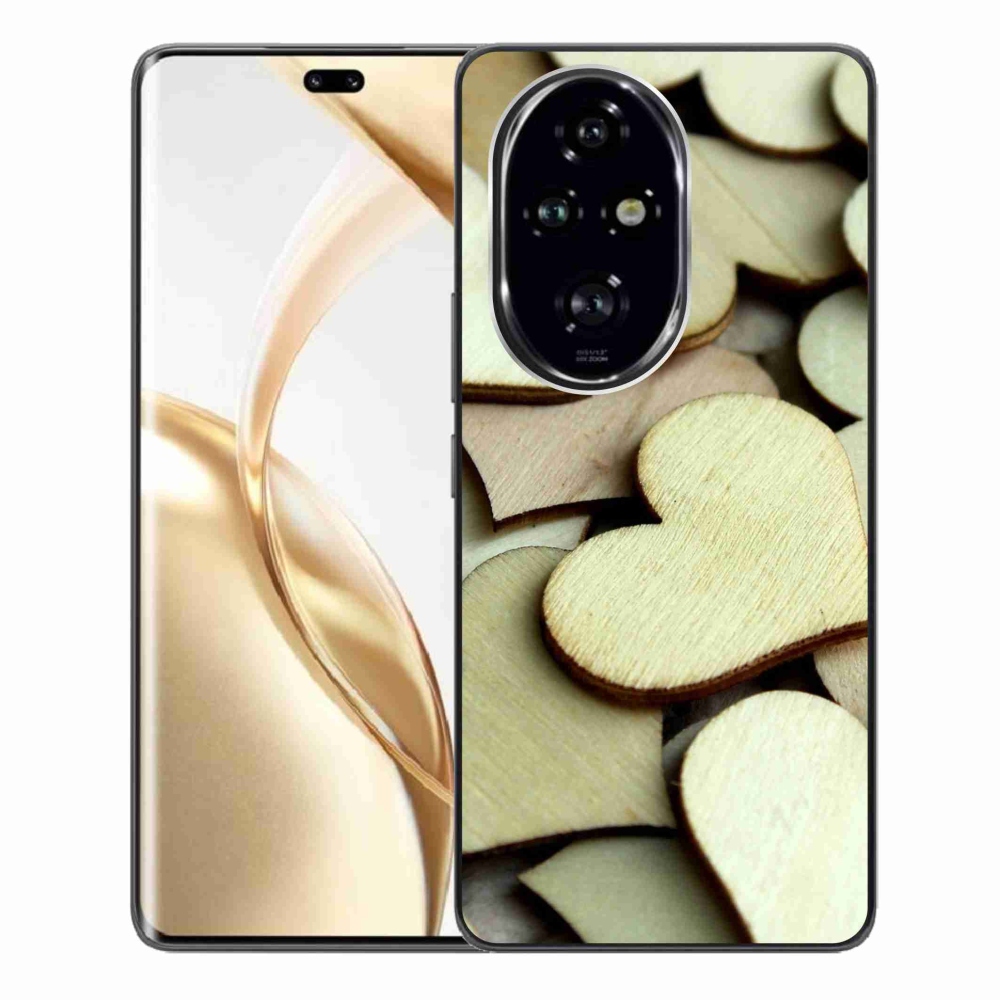 Zselés borítás mmCase a Honor 200 Pro 5G számára - fából készült szívek
