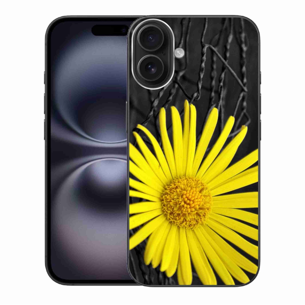 Gél védőhuzat mmCase iPhone 16 Plus készülékhez - sárga virág
