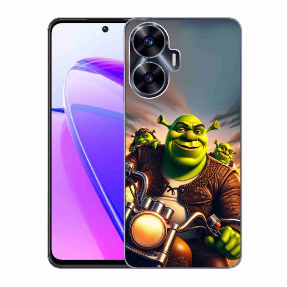 Gél borítás mmCase a Realme C55 készülékhez - Shrek a motorkerékpáron