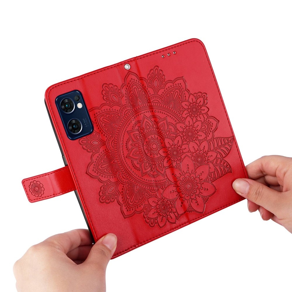 Mandala könyv tok Oppo Find X5 Lite-hoz - piros