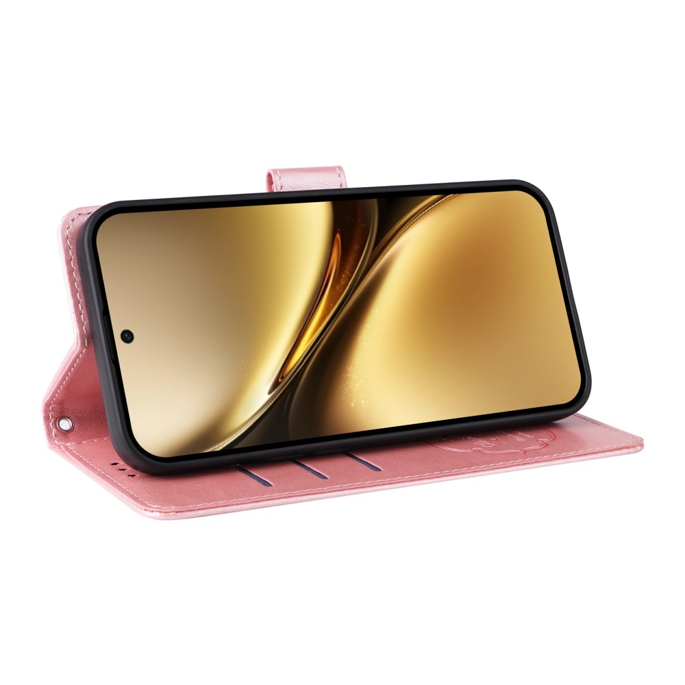 Virágos könyv tok a Vivo X200 Pro 5G készülékhez - rózsaszín