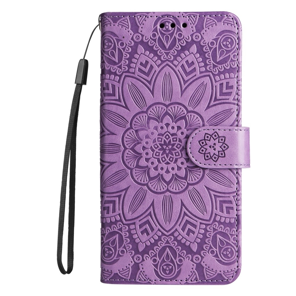 Napraforgó könyv tok Huawei Nova 12 SE-hez - lila