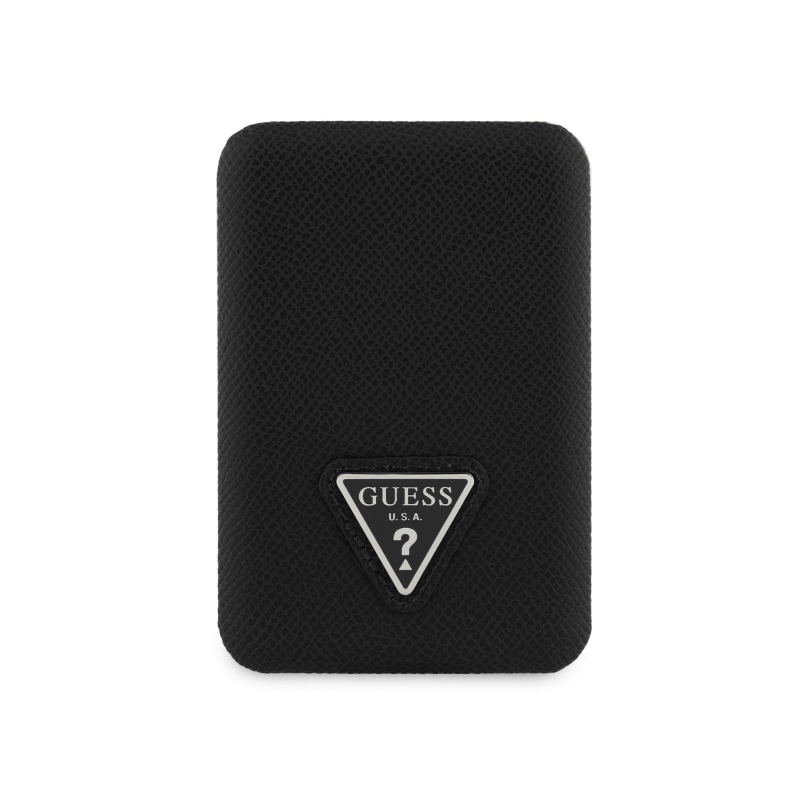 Guess PU szemcsés háromszög logóval MagSafe Powerbank 5000mAh fekete