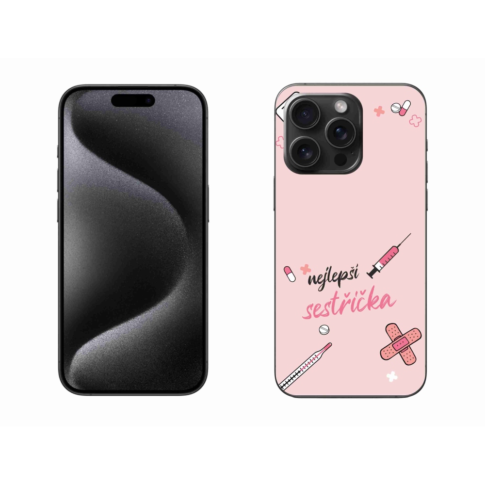 Gél borítás mmCase iPhone 15 Pro Max készülékhez - legjobb kishúg rózsaszín háttérrel
