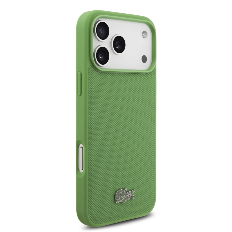 Lacoste Iconic Petit Pique MagSafe MagSafe hátlap + pénztárca iPhone 17 Pro Max-hoz Zöld