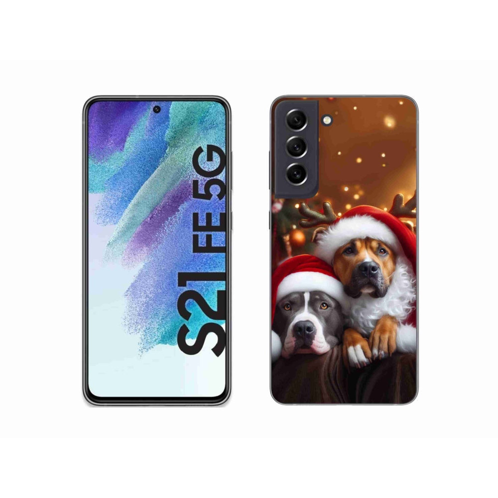 Gél borítás mmCase Samsung Galaxy S21 FE 5G - Karácsonyi kutyák