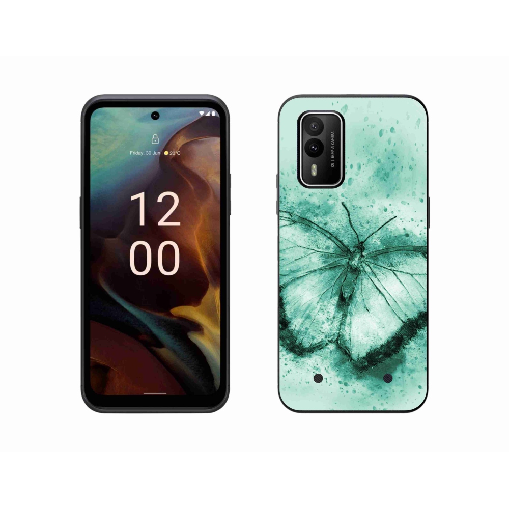 Gél tok mmCase a Nokia XR21 készülékhez - zöld pillangó
