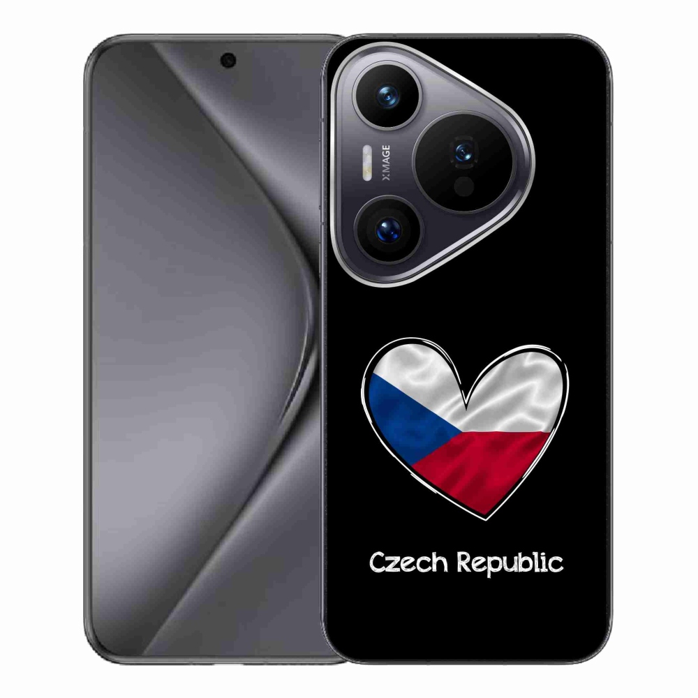 Gél borító mmCase a Huawei Pura 70 Pro - zászló szív fekete háttérrel