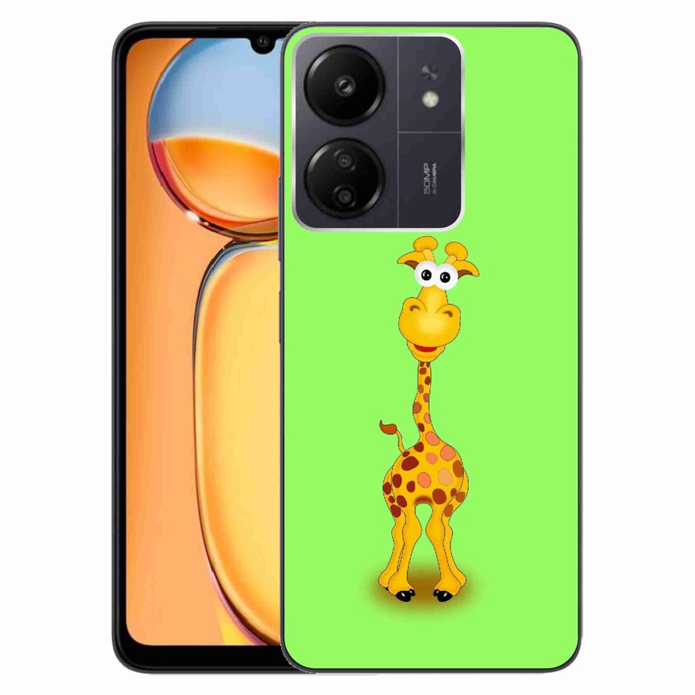Gél borítás mmCase a Xiaomi Poco C65/Redmi 13C számára - rajzfilm zsiráf