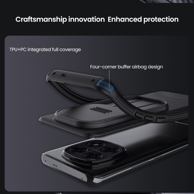 Nillkin CamShield PRO hátlap Xiaomi Redmi Note 14 Pro 5G/Poco X7 5G Sötétzöld
