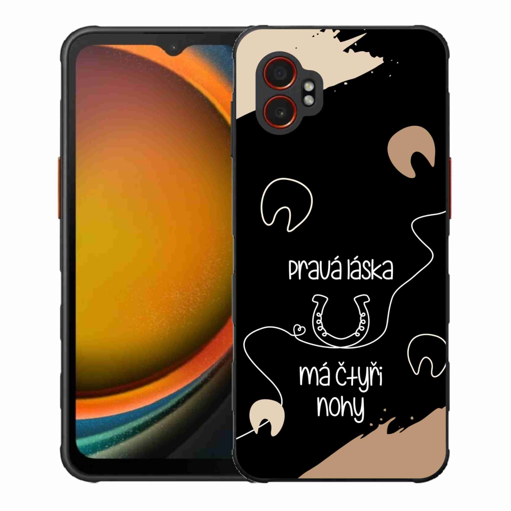 Gél borítás mmCase Samsung Galaxy Xcover 7 Pro - ló motívum fekete háttérrel