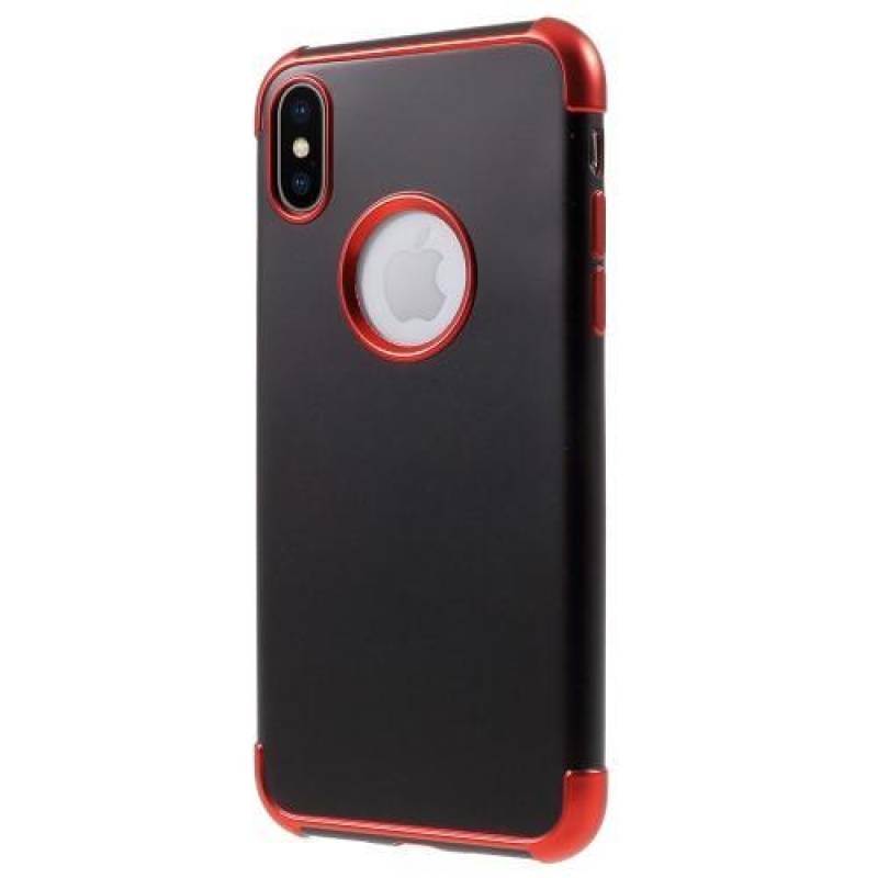 Sima zselés tok kontrasztos szegéllyel iPhone X készülékhez - piros