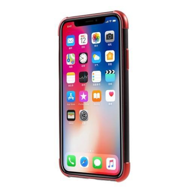 Sima zselés tok kontrasztos szegéllyel iPhone X készülékhez - piros