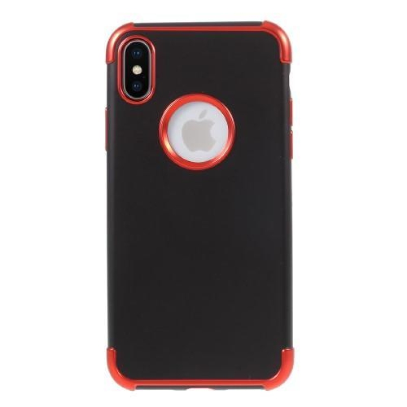 Sima zselés tok kontrasztos szegéllyel iPhone X készülékhez - piros