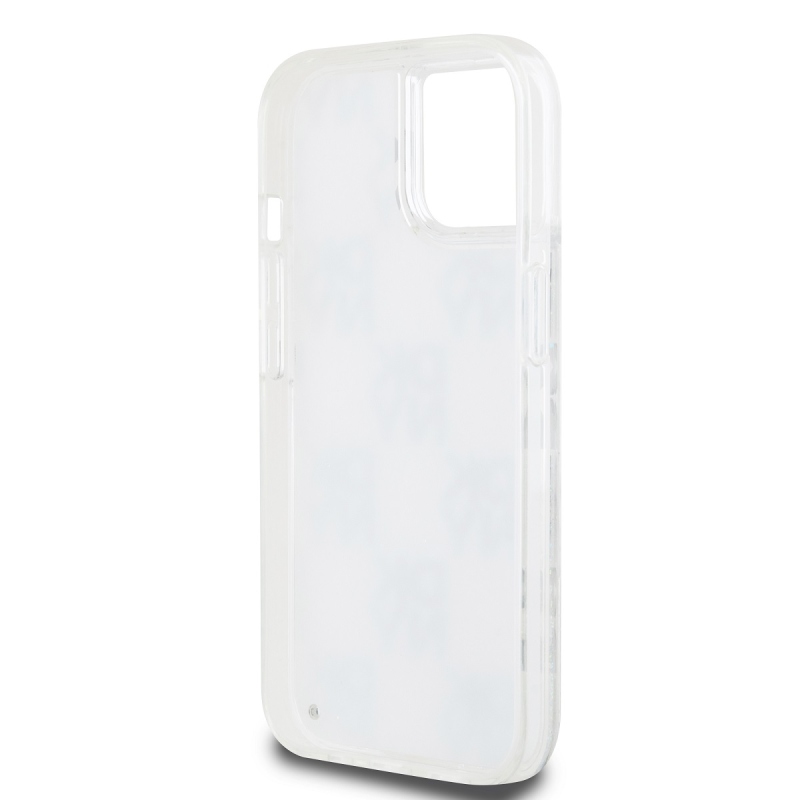 DKNY Liquid Glitter Checkered Pattern hátlap iPhone 15 átlátszó borítóhoz