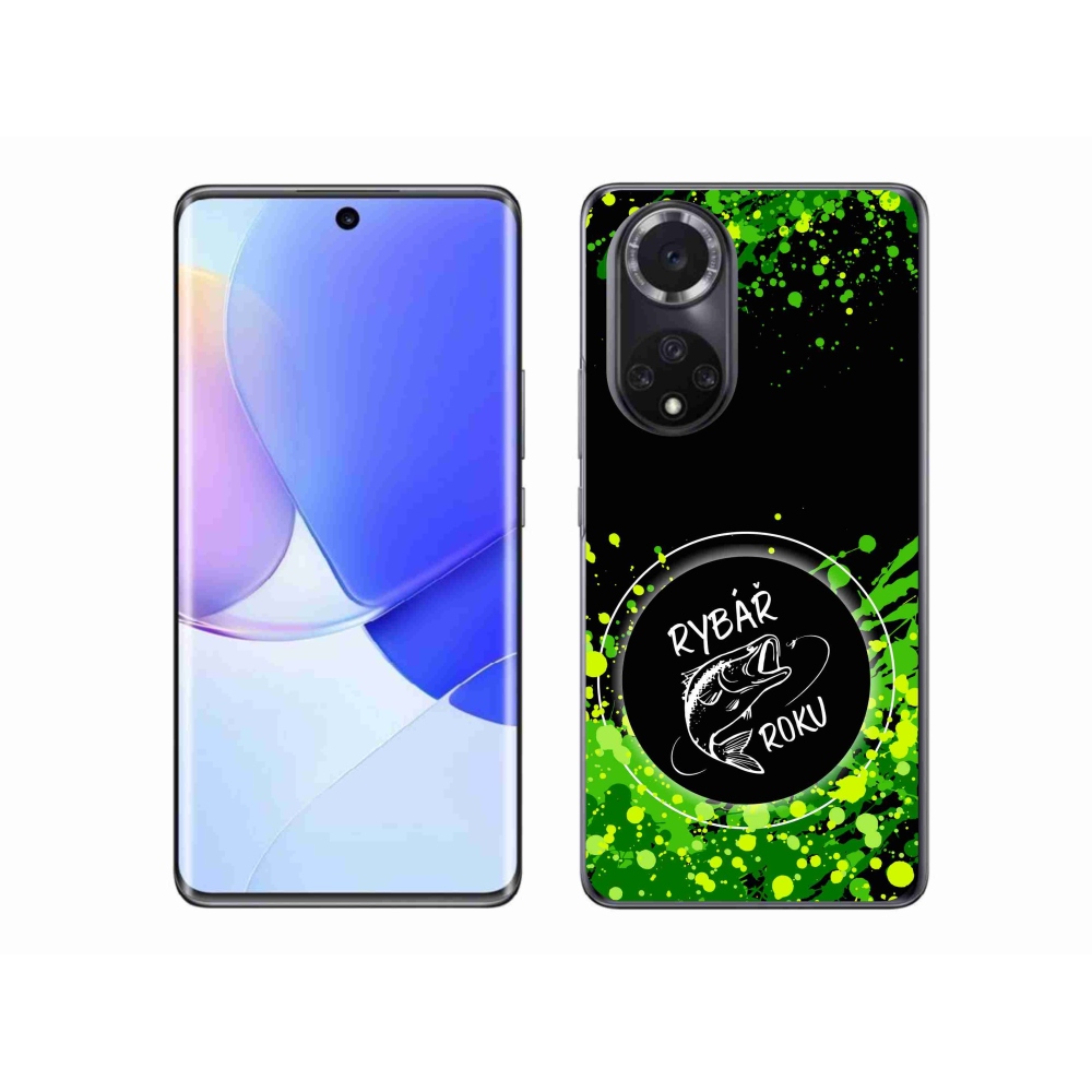 Gél borító mmCase a Huawei Nova 9-en - az év horgásza fekete háttérrel