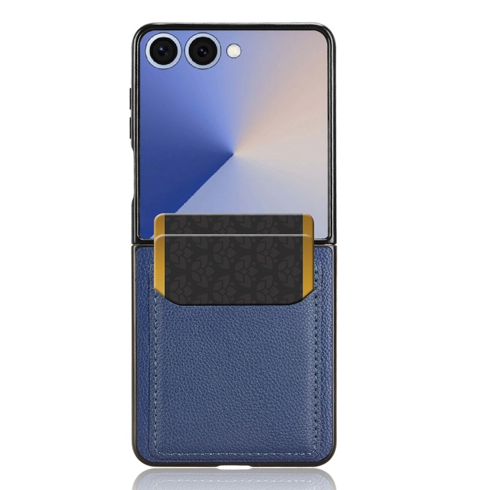 Kombinált műanyag borítás műbőrrel Samsung Galaxy Z Flip7 5G - kék