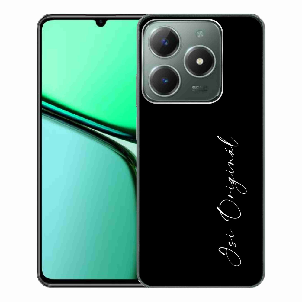 Gélburkolat mmCase a Realme C61-en - te vagy az eredeti fekete háttér