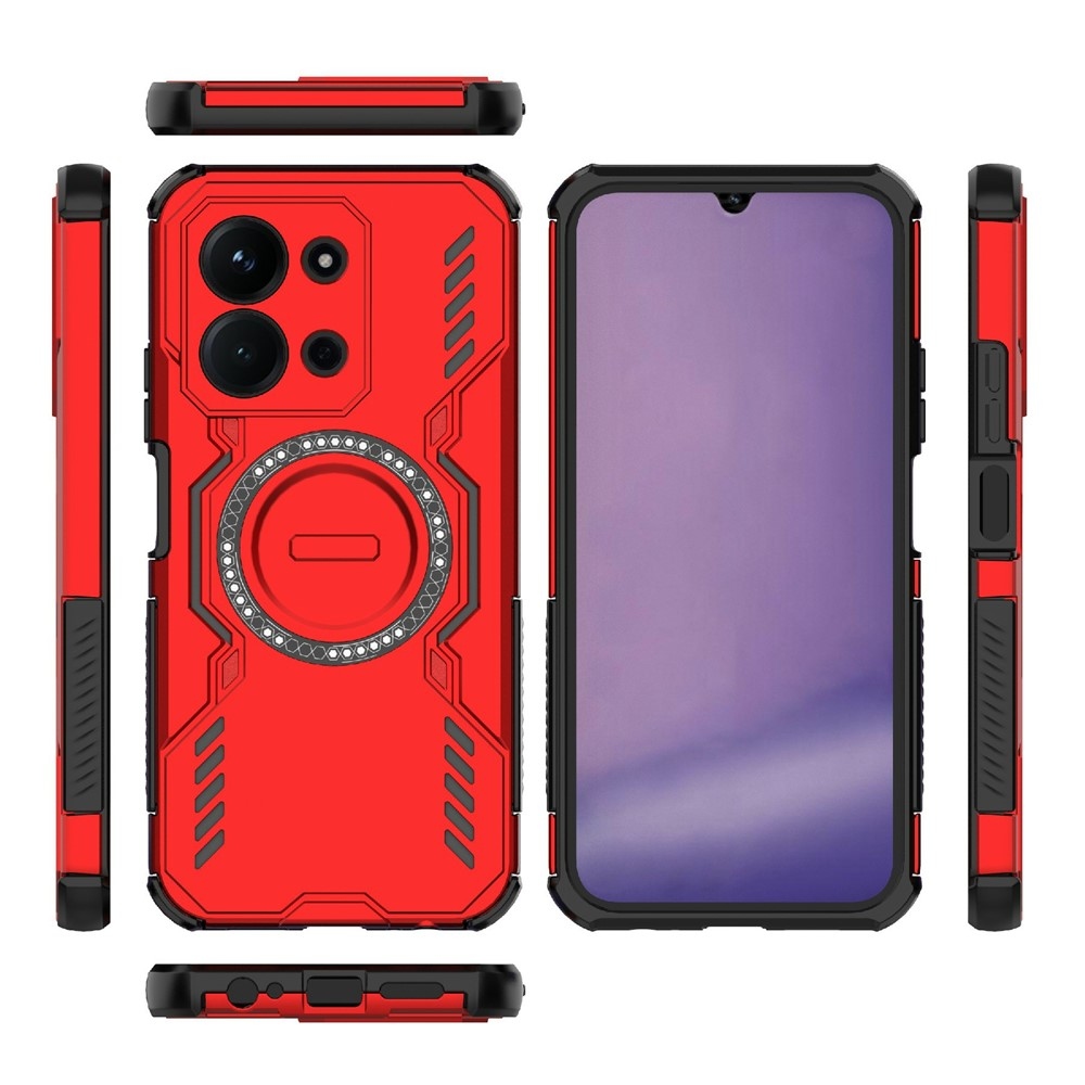 Üreges tartós védőburkolat MagSafe-fel a Xiaomi Redmi 15C 4G (171mm)/Poco C85 4G (171mm) - piros