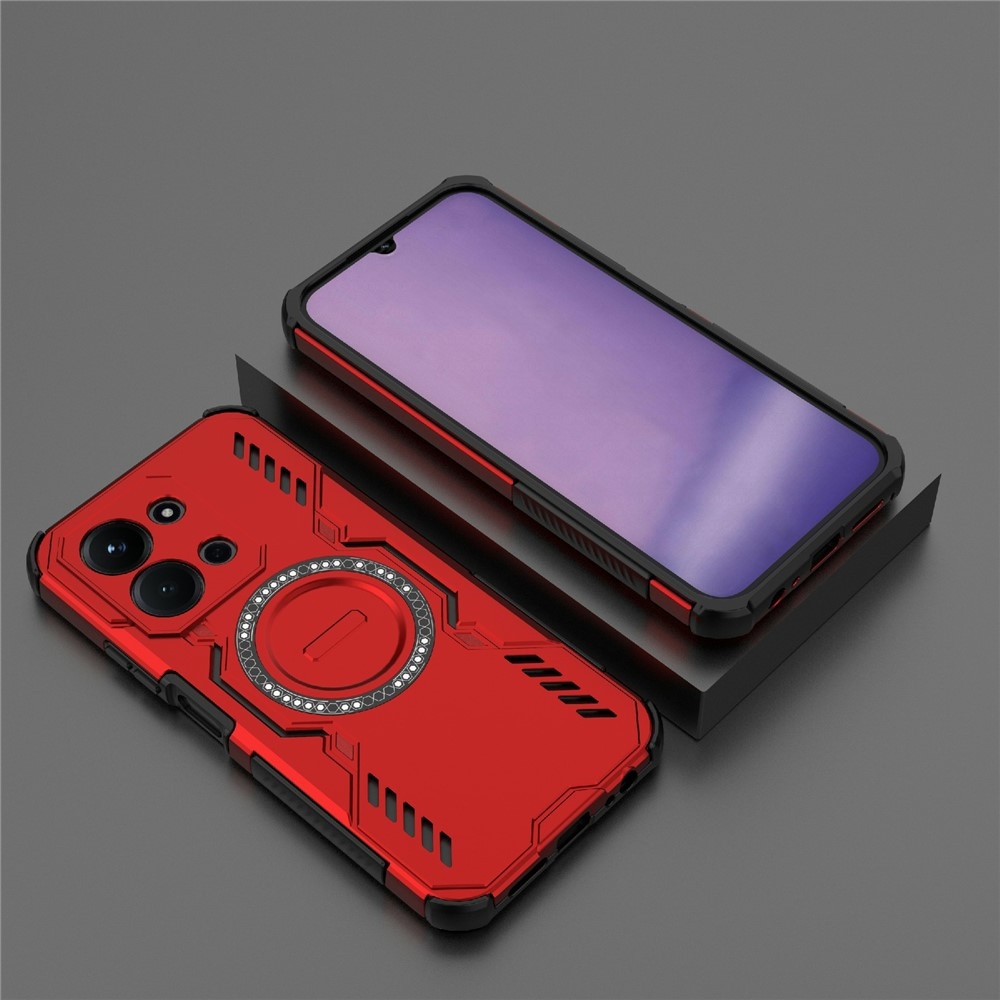 Üreges tartós védőburkolat MagSafe-fel a Xiaomi Redmi 15C 4G (171mm)/Poco C85 4G (171mm) - piros