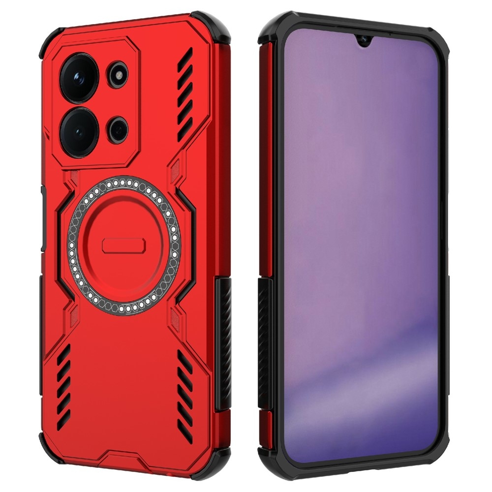 Üreges tartós védőburkolat MagSafe-fel a Xiaomi Redmi 15C 4G (171mm)/Poco C85 4G (171mm) - piros