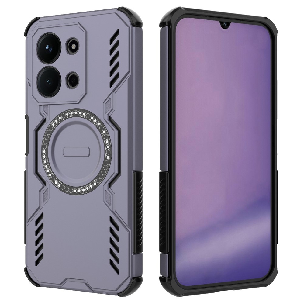 Üreges, MagSafe védőtok Xiaomi Redmi 15C 4G (171mm)/Poco C85 4G (171mm)-re - lila