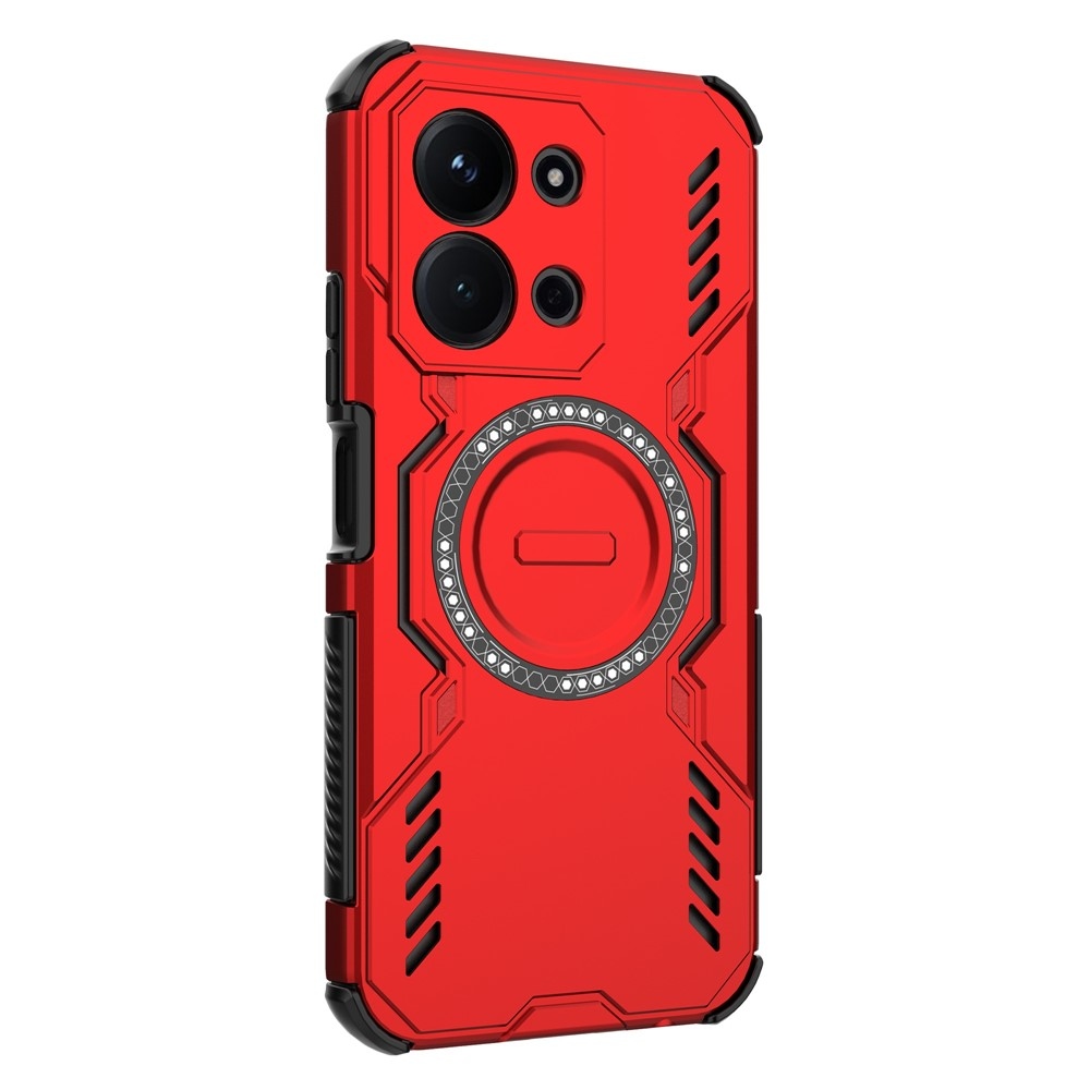 Üreges, tartós burkolat MagSafe-vel Xiaomi Redmi 15C 4G/5G (173mm)/Poco C85 (173mm) - piros