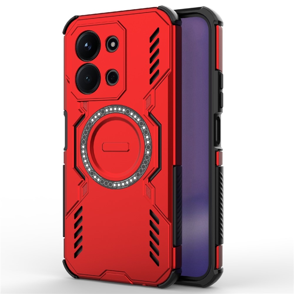 Üreges, tartós burkolat MagSafe-vel Xiaomi Redmi 15C 4G/5G (173mm)/Poco C85 (173mm) - piros