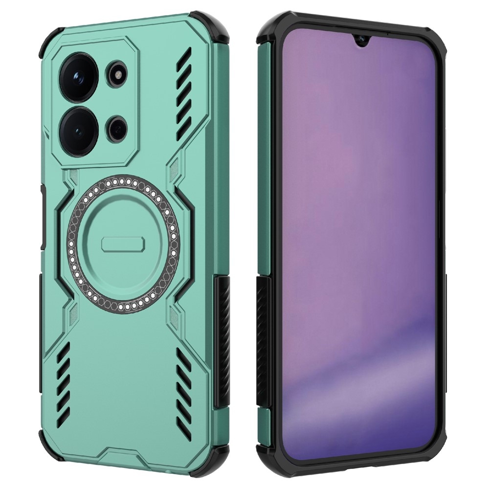 Üreges, tartós burkolat MagSafe-vel Xiaomi Redmi 15C 4G/5G (173mm)/Poco C85 (173mm) - zöld