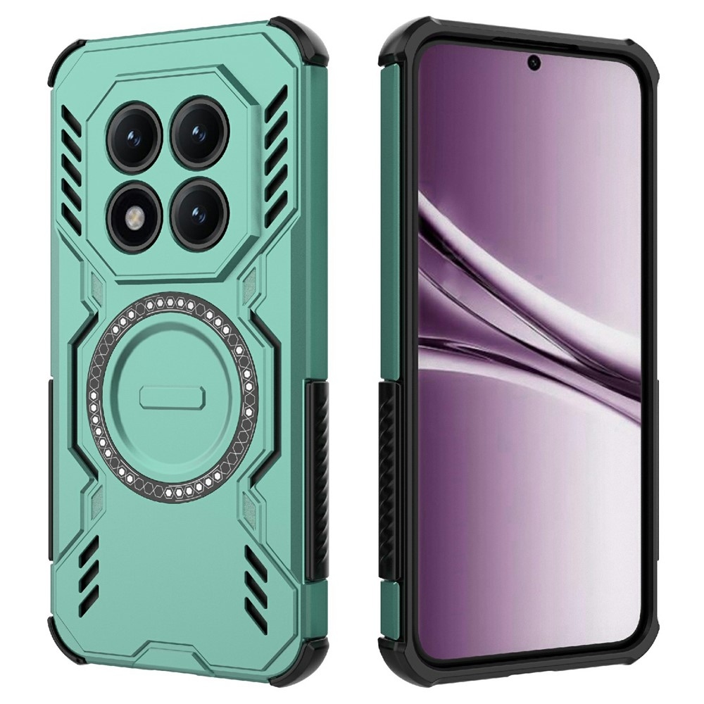 Üreges, tartós burkolat MagSafe-vel a Xiaomi Redmi Note 15 Pro+ 5G-re - zöld színű