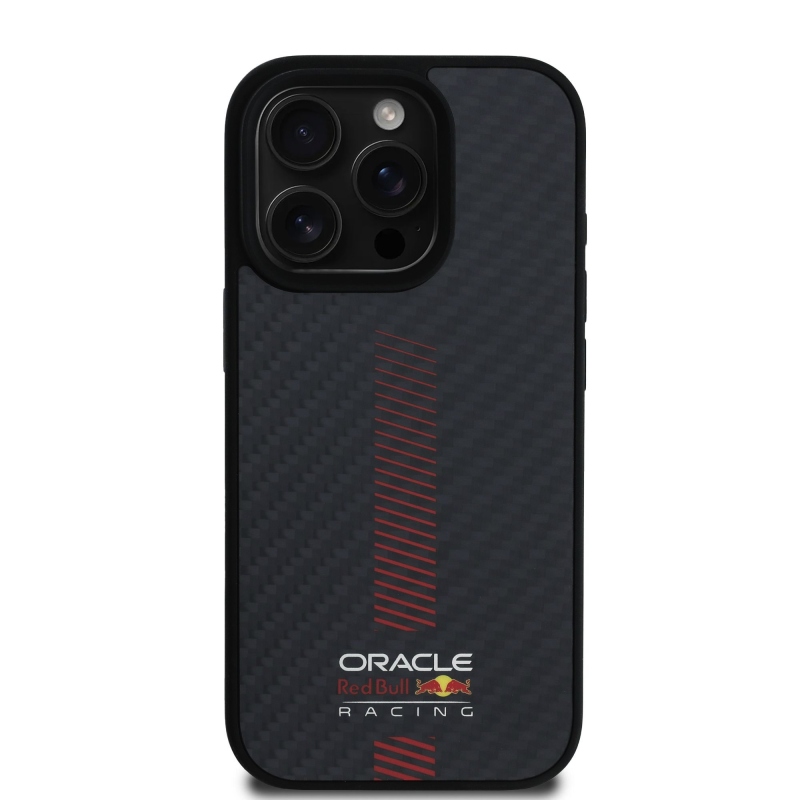 Red Bull Carbon Powerbar MagSafe MagSafe hátlap iPhone 16 Pro-hoz Fekete