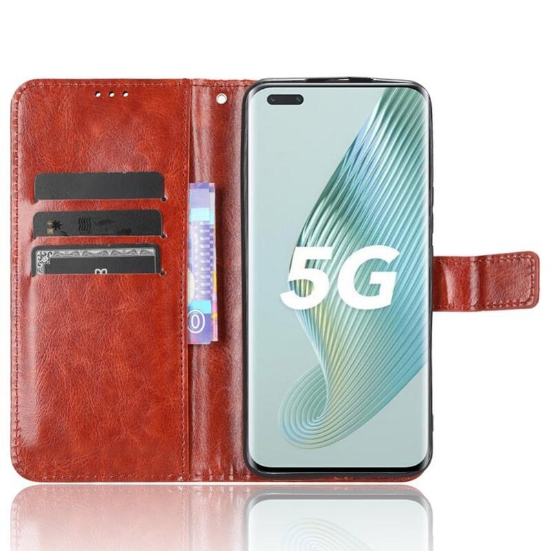 Lovas könyvtáska Honor Magic 5 Pro 5G-hez - barna