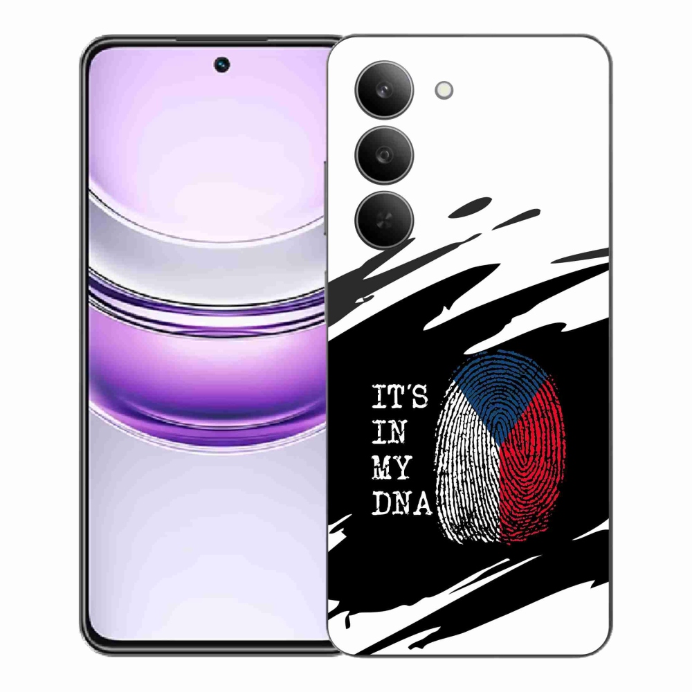 Gél borító mmCase a Realme 14x 5G - zászlós ujjlenyomat fekete és fehér háttérrel