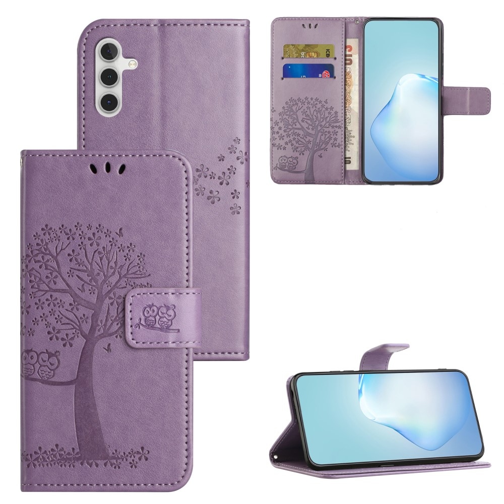 Fa könyv tok Samsung Galaxy S23 FE készülékhez - világos lila