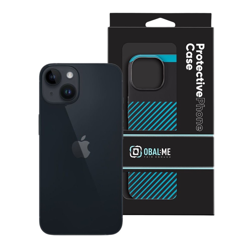 Borító:ME Flossy Stripes Cover for Apple iPhone 14 Fekete/Teal borító az Apple iPhone 14 készülékhez