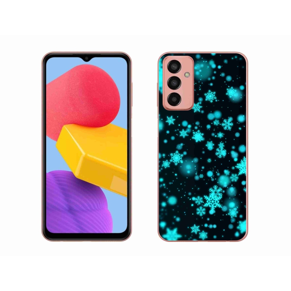 Gél védőhuzat mmCase Samsung Galaxy M13 készülékhez - hópelyhek 1