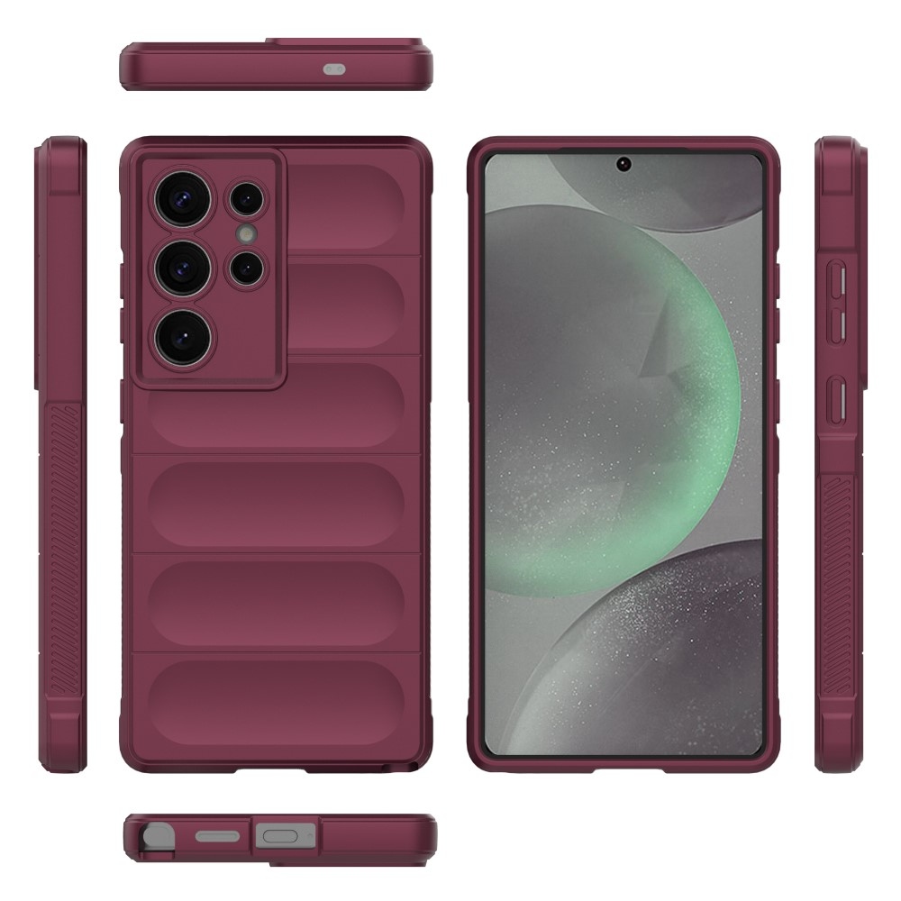 Rugg tartós zselés tok Samsung Galaxy S25 Ultra készülékhez - bordó színben