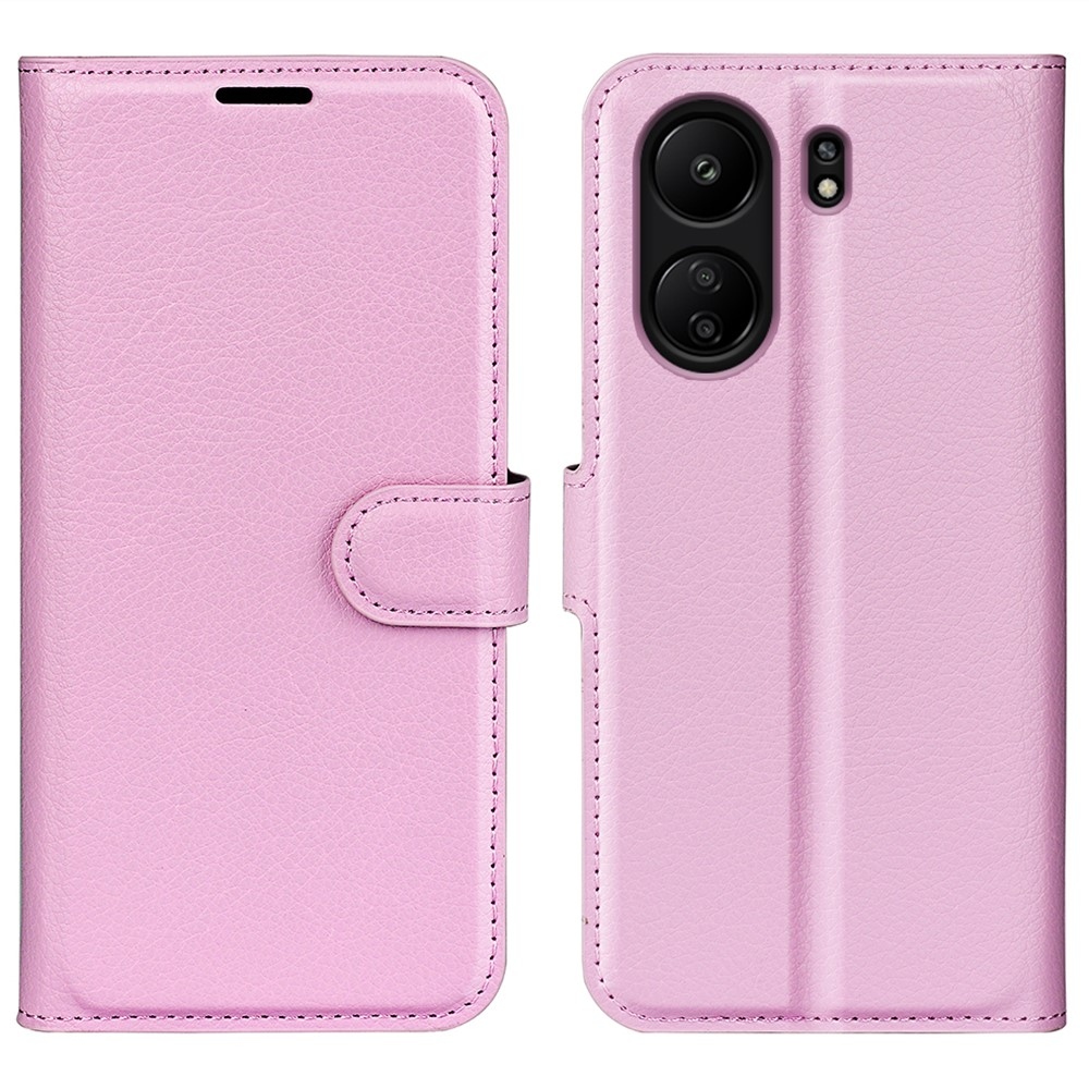 Litchi könyv tok Xiaomi Poco C65/Redmi 13C - rózsaszínű