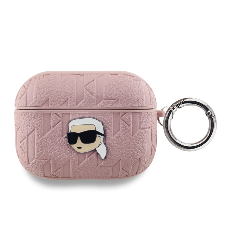 Karl Lagerfeld PU dombornyomott Karl fej tok AirPods Pro rózsaszínhez