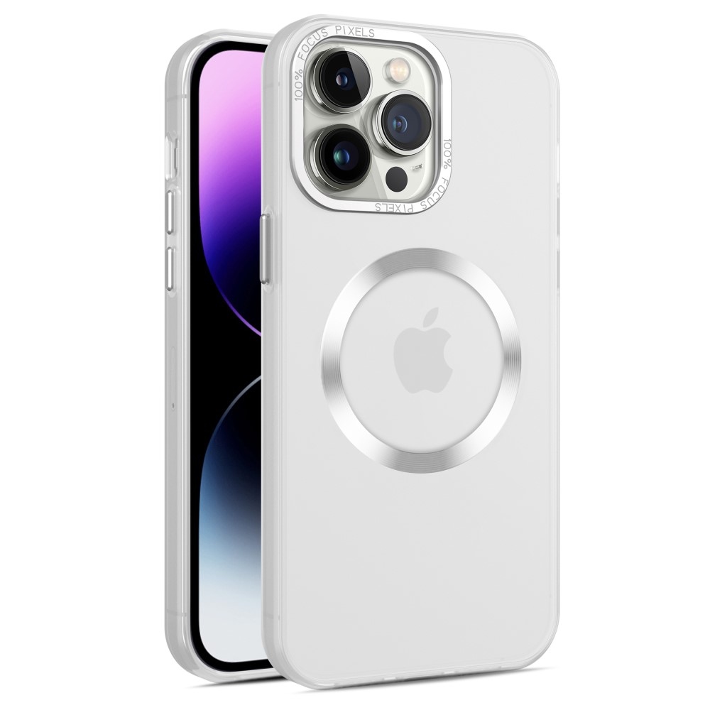Gumi zselés tok MagSafe támogatással iPhone 15 Pro Max készülékhez - fehér