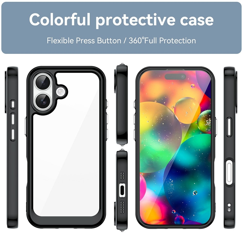 Gél tok fix hátlappal iPhone 17 készülékhez - fekete