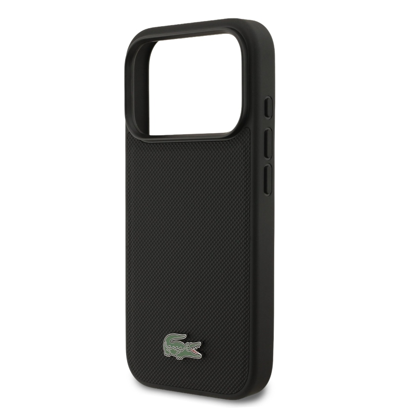 Lacoste Iconic Petit Pique MagSafe MagSafe hátlap + pénztárca iPhone 17 Pro-hoz Fekete