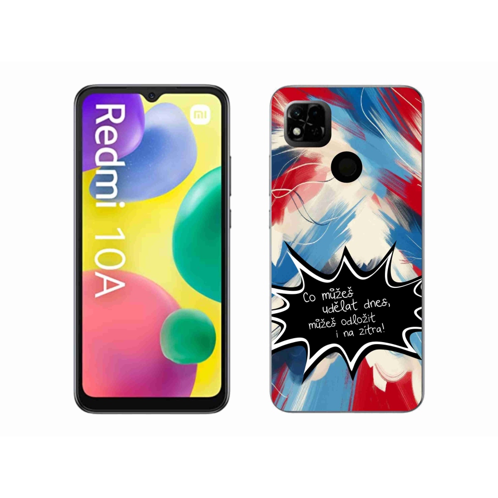 Gél borító mmCase a Xiaomi Redmi 10A számára - vicces szöveg 9 fekete háttér